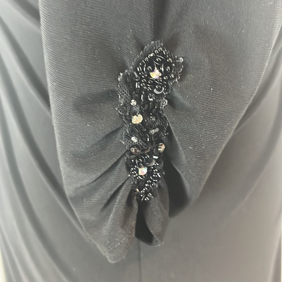 Cameron Blake for mon Cherie Long Black Gown with Ling Sleeve Dress - Picture 8 of 17